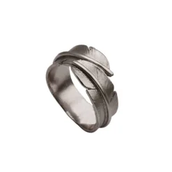 HEIRING FJER RING LILLE I OXYDERET SØLV - 51-5-95OX