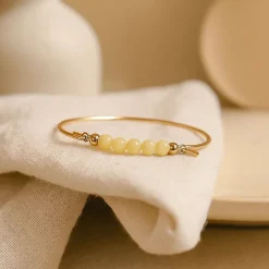 HEIRING GUL JADE TOP TIL MULTI ARMRING I FORGYLDT SØLV - 53-4-81FG