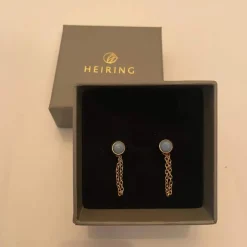 HEIRING HORIZON ØRERINGE I FORGYLDT SØLV MED BLÅ OPAL - 53-6-37FG-6