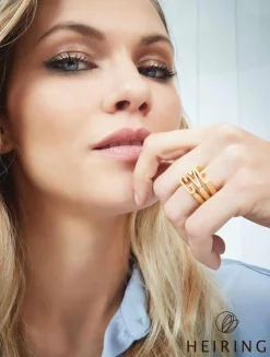 HEIRING INITIALS B RING SØLV FORGYLDT - 52-4-02FG