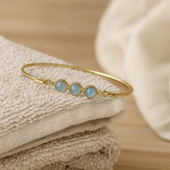 HEIRING KOULÉ TOP MED AKVAMARIN TIL MULTI ARMRING I FORGYLDT SØLV - 53-4-38FG-3