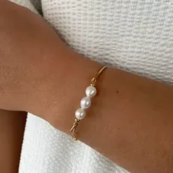 HEIRING MULTI BANGLE ARMBÅND MED BAROQUE PERLETOP - 53-4-07FG