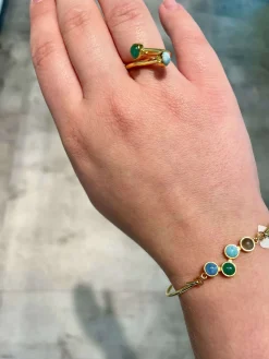 HEIRING MULTI TOP HORIZON TOP BLÅ MIX SØLV FORGYLDT - 53-4-39FG-1