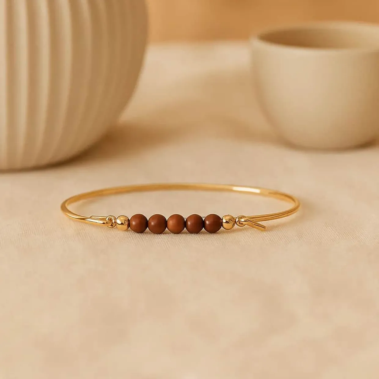 HEIRING RØD JASPER TOP TIL MULTI ARMRING I FORGYLDT SØLV - 53-4-90FG