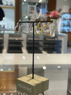 HEIRING ØRERING SØLV FORGYLDT HJERTE CREOL - 53-6-01FG