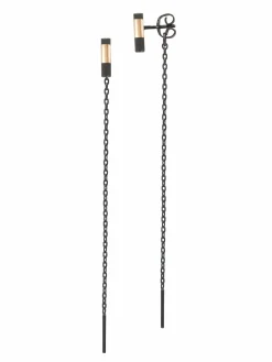 HEIRING ØRERINGE OXYDERET SØLV MED GULD DETALJER - 51-7-66GU-OX