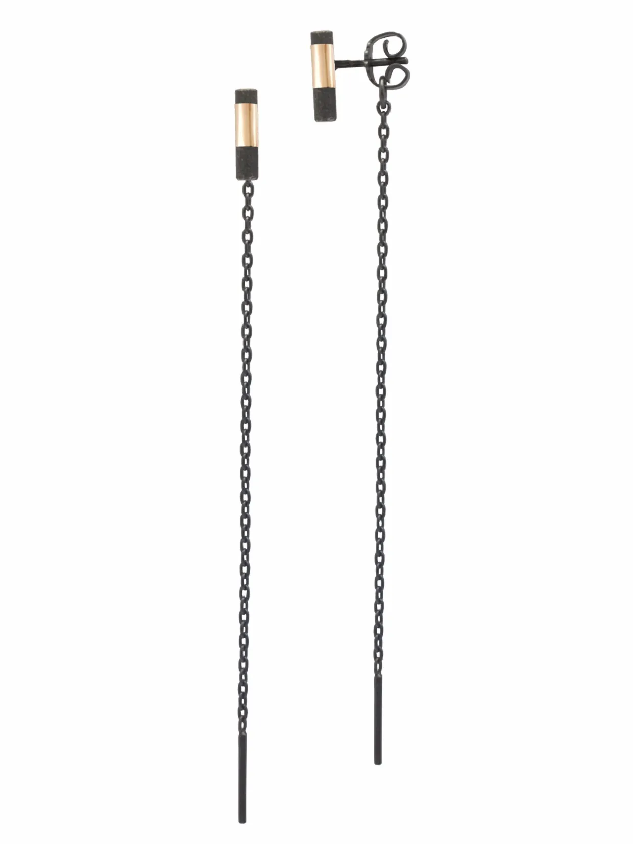 HEIRING ØRERINGE OXYDERET SØLV MED GULD DETALJER - 51-7-66GU-OX