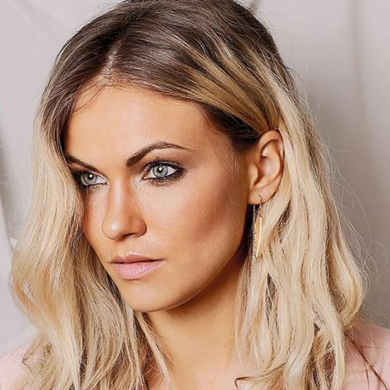 HEIRING ØRERINGE SØLV FORGYLDT MEDIUM FJER - 51-5-98OH-KA-FG