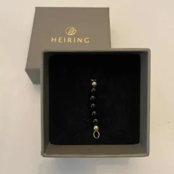 HEIRING SORT AGAT TOP TIL MULTI ARMRING I FORGYLDT - 53-4-27FG