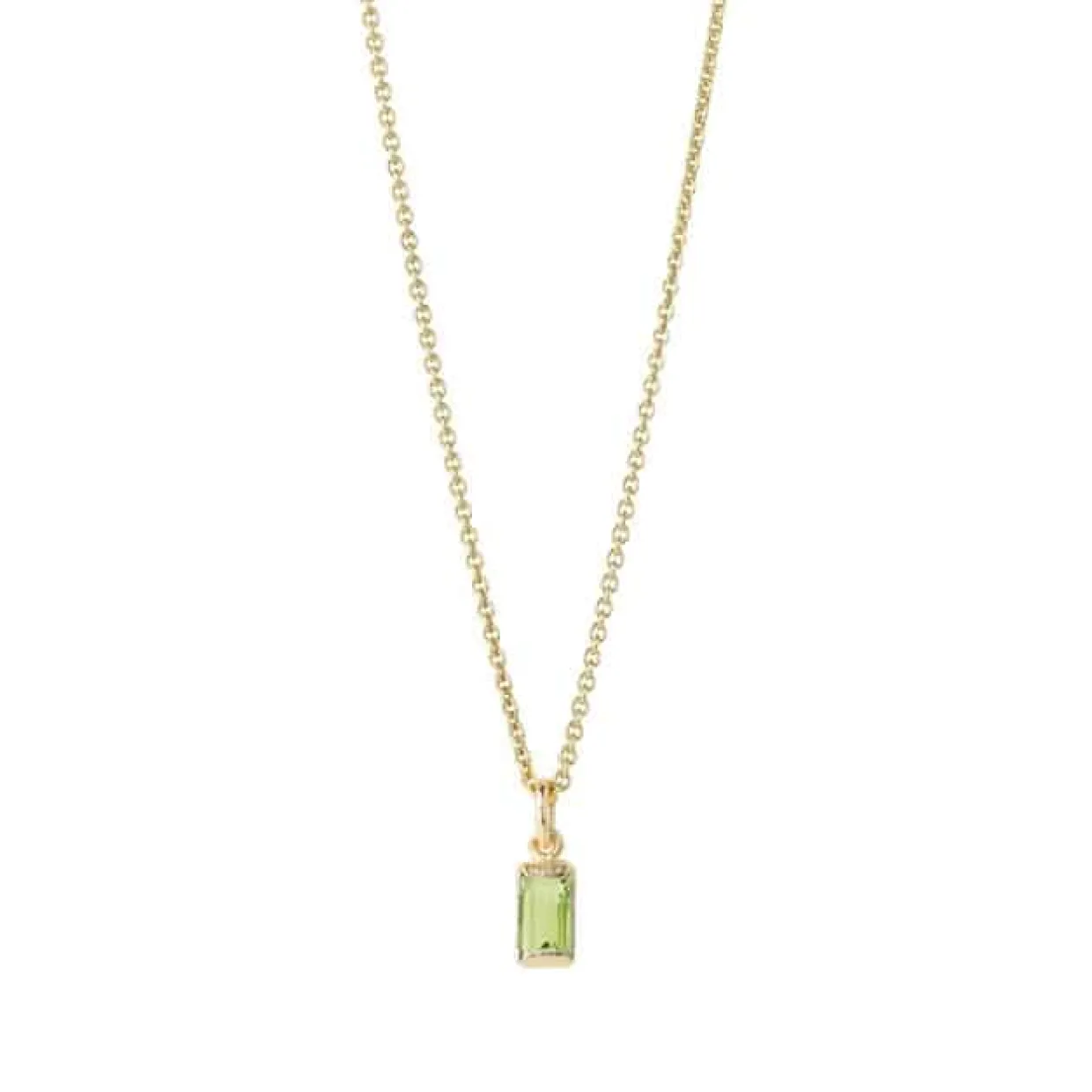 HEIRING SQUARE FORGYLDT SØLV VEDHÆNG MED PERIDOT - 29-9-82FG