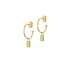 HEIRING SQUARE FORGYLDT SØLV ØRERING MED PERIDOT - 29-9-83CR-FG