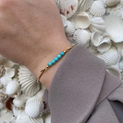 HEIRING TURKIS TOP TIL MULTI ARMBÅND I FORGYLDT SØLV - 53-4-11FG