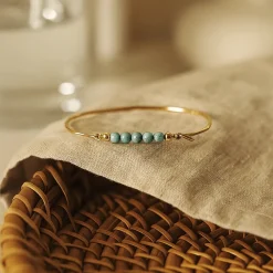 HEIRING TURKIS TOP TIL MULTI ARMBÅND I FORGYLDT SØLV - 53-4-11FG