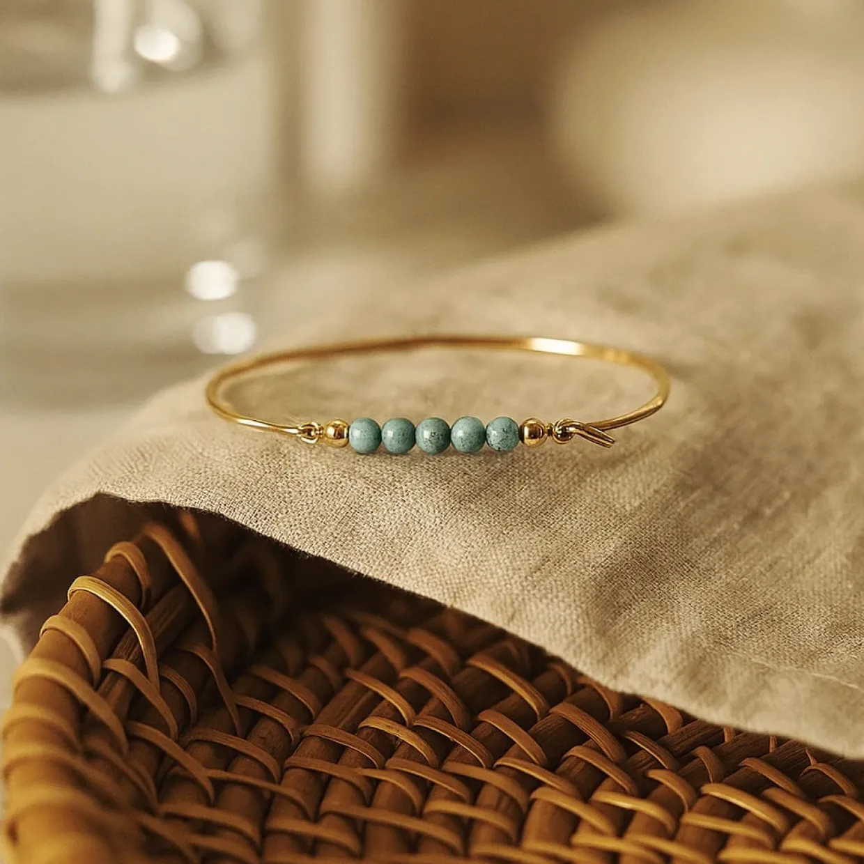 HEIRING TURKIS TOP TIL MULTI ARMBÅND I FORGYLDT SØLV - 53-4-11FG