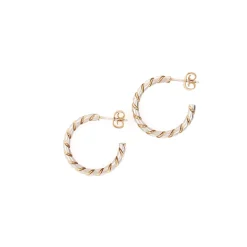 HEIRING TWISTET ØRERINGE CREOL I FORGYLDT SØLV - 52-1-82