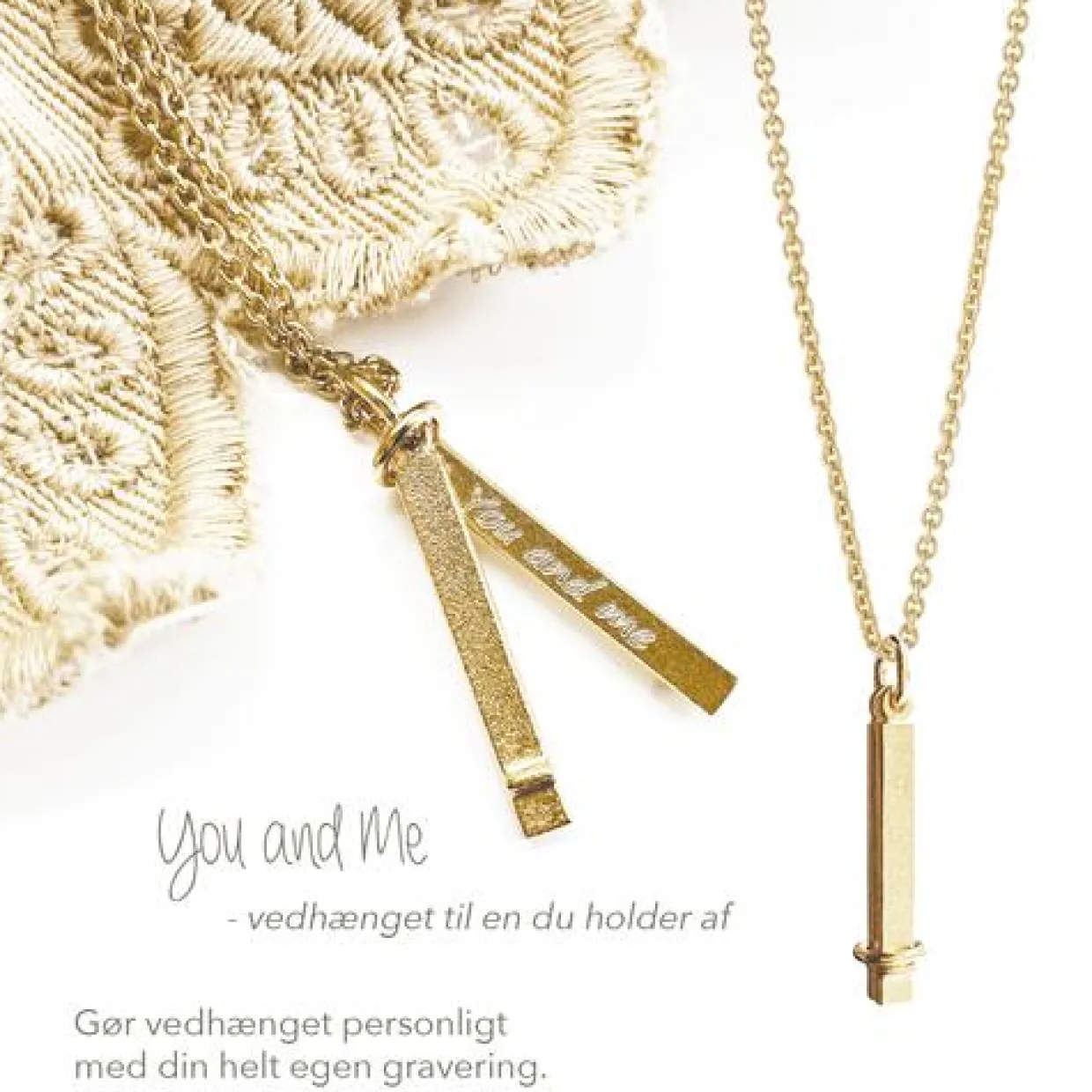HEIRING YOU AND ME VEDHÆNG SØLV FORGYLDT - 51-9-90FG