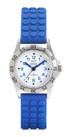 HOTSHOT BØRNE UR STÅL MED BLÅ GUMMIREM - W0957SBX-H