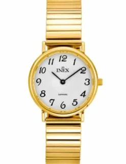 INEX DAME GULD FARVET FLEX MED SAFIR GLAS - A69194-1D0A