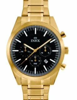 INEX HERRE GULD FARVET DATO MED LÆNKE - A76204-1D5I