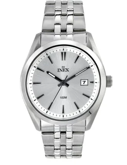 INEX HERRE UR STÅL HVID SKIVE 100 METER VANDTÆT - A12173S4I