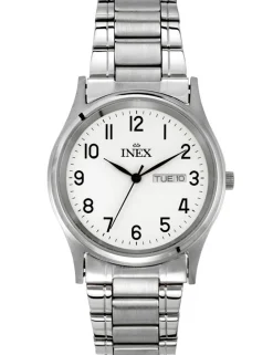 INEX UNISEX UR STÅL DATO MED LÆNKE - A12124S0A