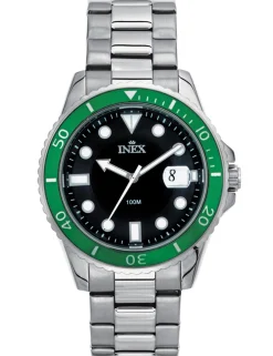 INEX UR HERRE STÅL GRØN KRANS MED LÆNKE - A69490-1S5P