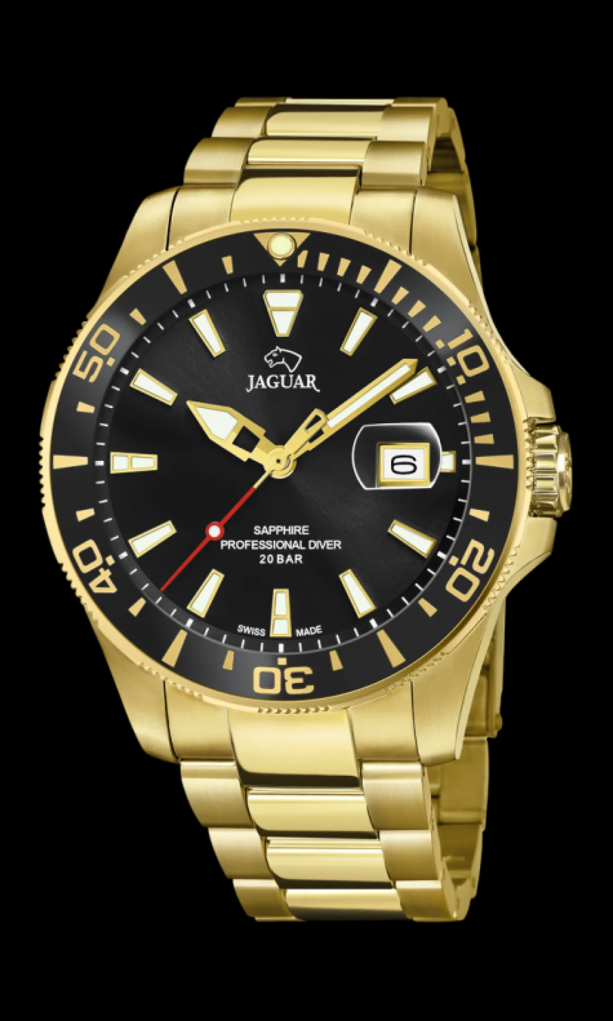JAGUAR HERRE UR EXECUTIVE DIVER GULD DOUBLÈ - J877/3