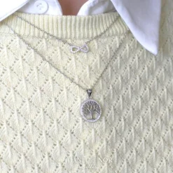 JOANLI NOR AGNANOR HALSKÆDE SØLV 12MM UENDELIGHEDSTEGN MED ZIRKONIA - 20450510900