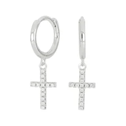 JOANLI NOR ALAINENOR CREOLER SØLV MED KORS - 345 310