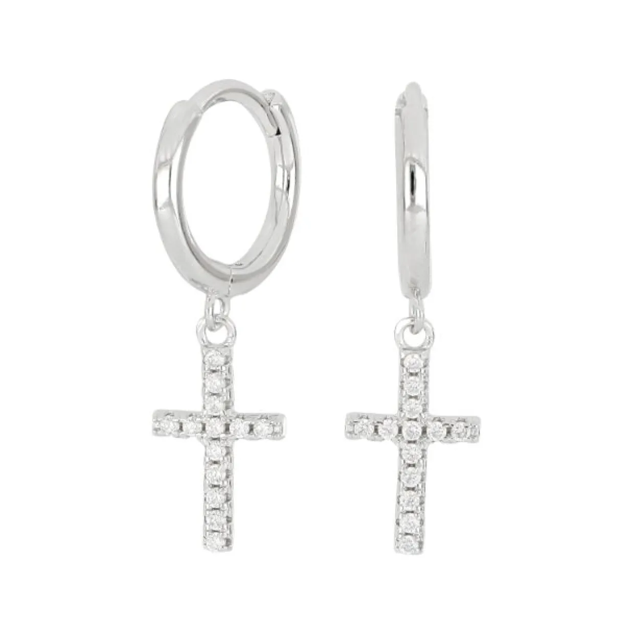 JOANLI NOR ALAINENOR CREOLER SØLV MED KORS - 345 310