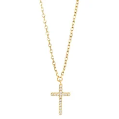 JOANLI NOR ALAINENOR HALSKÆDE MED KORS SØLV FORGYLDT - 20450195900