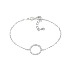 JOANLI NOR ANNANOR ARMBÅND SØLV CIRKEL MED ZIRKONIA - 80450110900