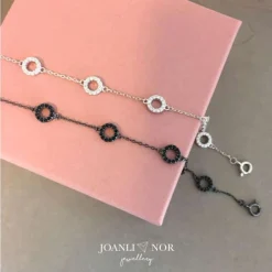 JOANLI NOR ANNANOR ARMBÅND SØLV 7 CIRKLER MED ZIRKONIA - 80450670900