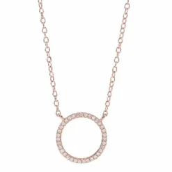 JOANLI NOR ANNANOR HALSKÆDE SØLV ROSA FORGYLDT MED ZIRKONIA - 20450057900