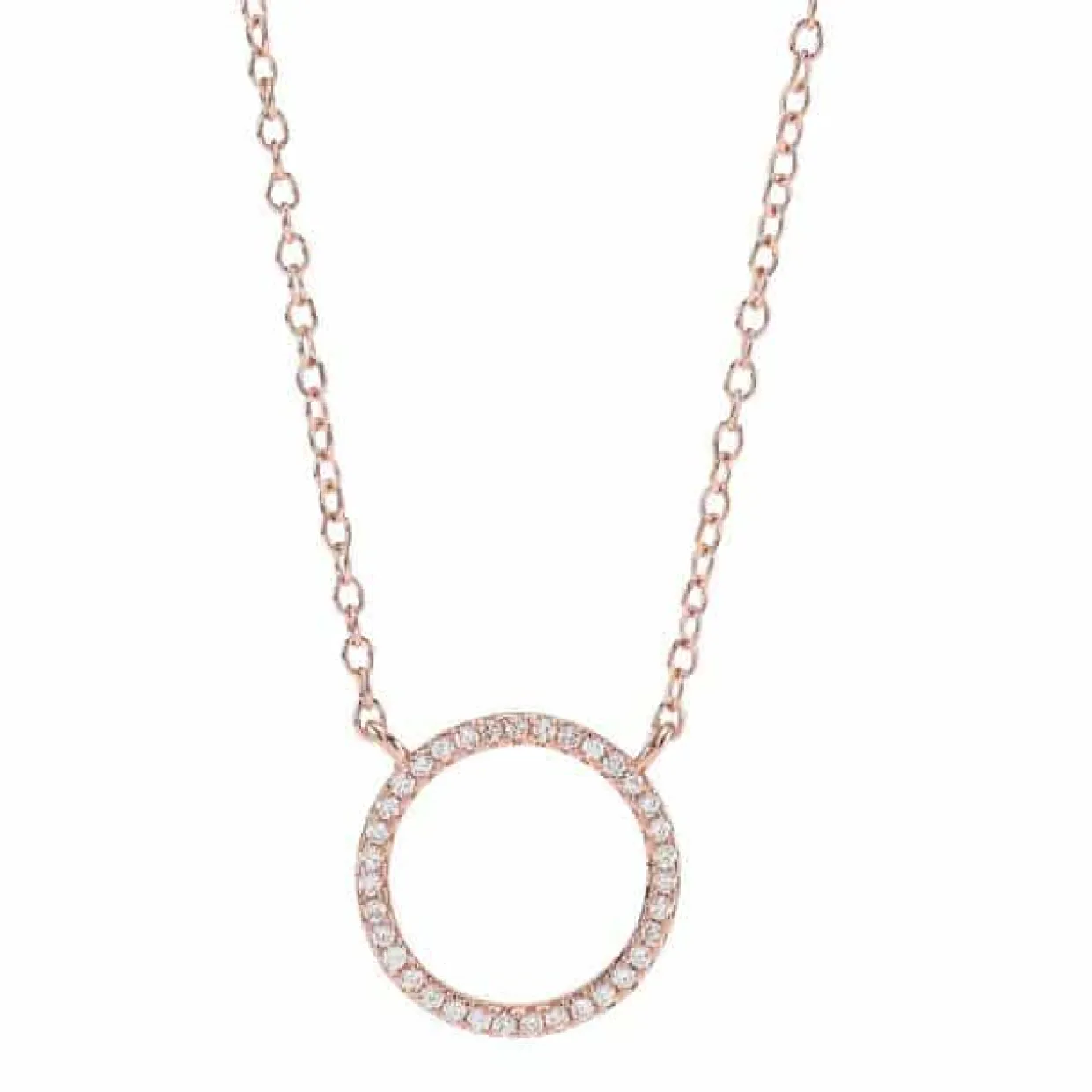 JOANLI NOR ANNANOR HALSKÆDE SØLV ROSA FORGYLDT MED ZIRKONIA - 20450057900