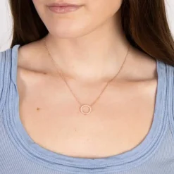 JOANLI NOR ANNANOR HALSKÆDE SØLV ROSA FORGYLDT MED ZIRKONIA - 20450057900