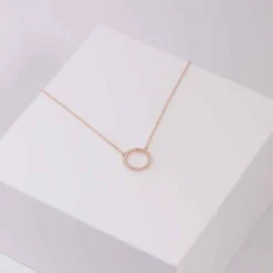 JOANLI NOR ANNANOR HALSKÆDE SØLV ROSA FORGYLDT MED ZIRKONIA - 20450057900