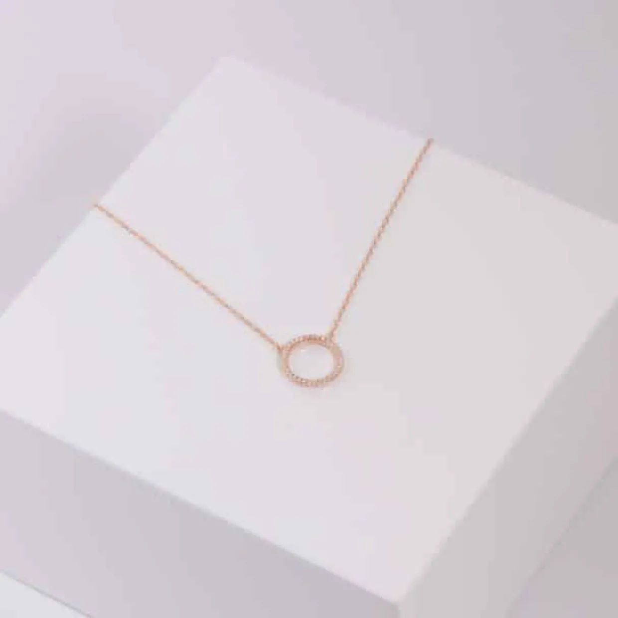 JOANLI NOR ANNANOR HALSKÆDE SØLV ROSA FORGYLDT MED ZIRKONIA - 20450057900