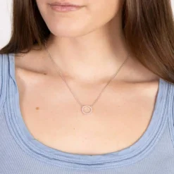 JOANLI NOR ANNANOR HALSKÆDE SØLV CIRKEL MED SYNTETISK ZIRKONIA - 20450050900