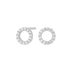 JOANLI NOR ANNANOR ØRERINGE SØLV 8 MM CIRKEL MED ZIRKONIA - 30450680900