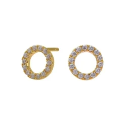 JOANLI NOR ANNANOR ØRERINGE 8 MM CIRKEL MED ZIRKONIA - 30450685900