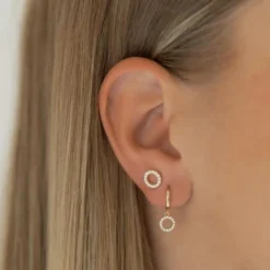 JOANLI NOR ANNANOR ØRERINGE 8 MM CIRKEL MED ZIRKONIA - 30450685900