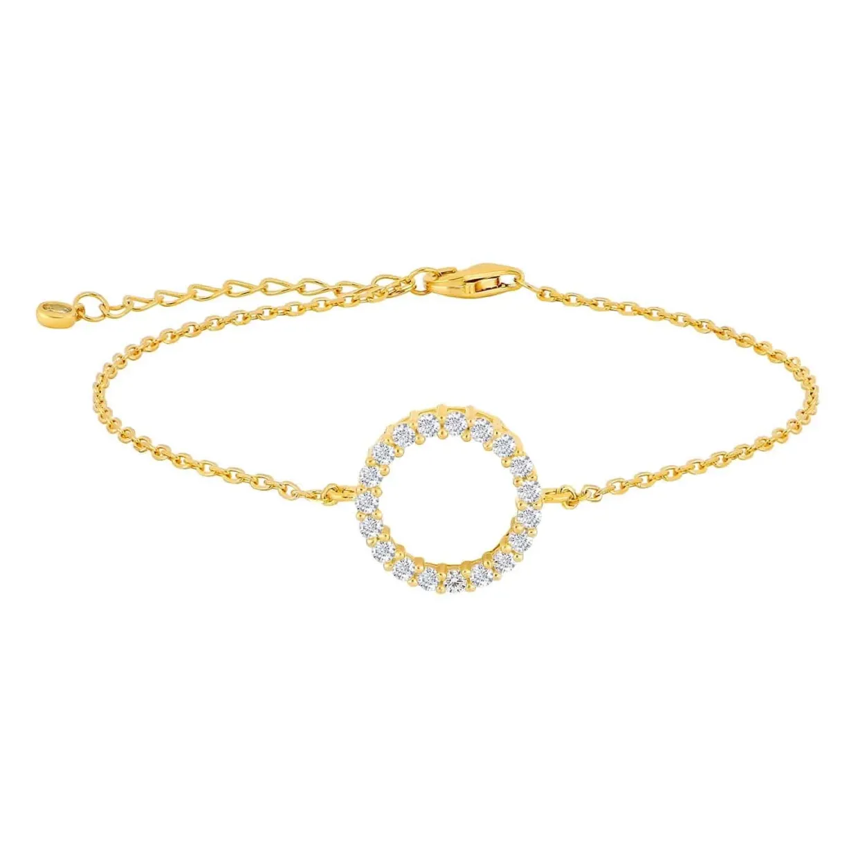 JOANLI NOR ARMBÅND OBINOR CIRKEL I FORGYLDT SØLV MED STEN - 80451315900