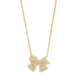 JOANLI NOR HALSKÆDE SØLV FORGYLDT SLØJFE MED ZIRKONIA- 20452375900