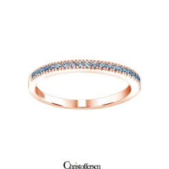 JOANLI NOR HELLENOR RING SØLV ROSA FORGYLDT MED BLÅ ZIRKONIA - 145 101-4