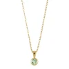 JOANLI NOR HILDANOR HALSKÆDE SØLV FORGYLDT MED LYSEGRØN ZIRKON - 245 178-3