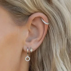 JOANLI NOR IRENENOR ØRERINGE SØLV MED STEN - 345 327