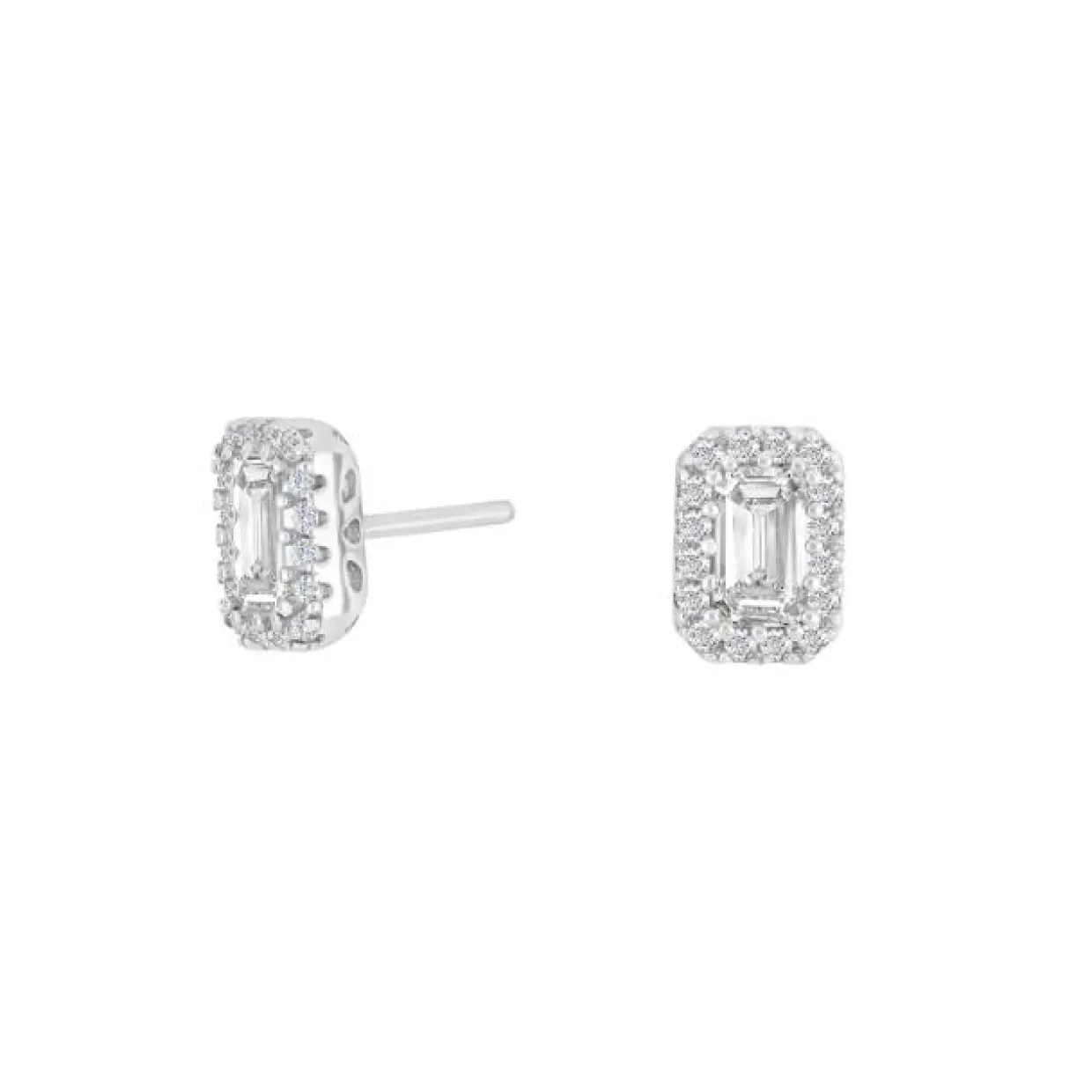 JOANLI NOR KARLANOR SØLV ØRESTIK FIRKANT MED ZIRKONIA - 30453580900