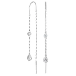 JOANLI NOR LINENOR SØLV ØRERINGE MED KÆDE - 30453750900