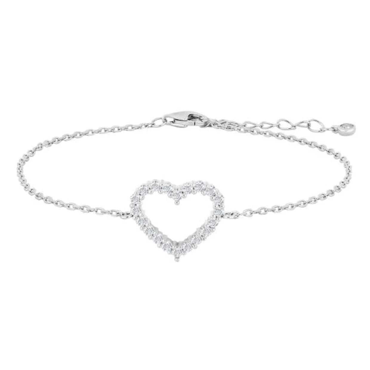 JOANLI NOR OBINOR ARMBÅND SØLV HJERTE MED STEN - 80451300900